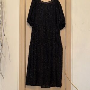 Black Sparkle Midi Dress - Elegant Women's Evening Dress